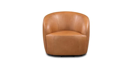 Alma Leather Swivel Chair - Image 12