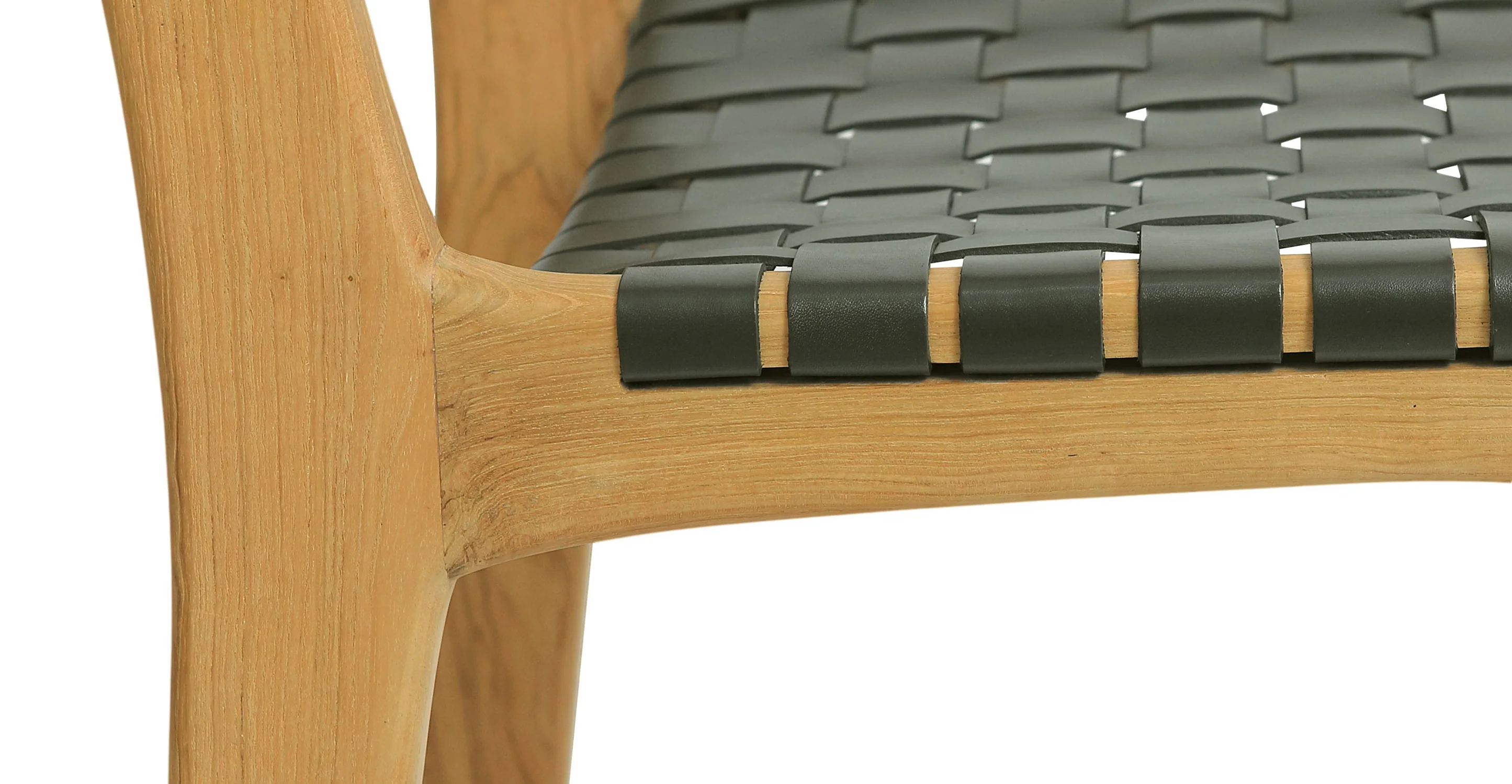 Banda Teak & Woven Leather Counter Height Stool - Image 70