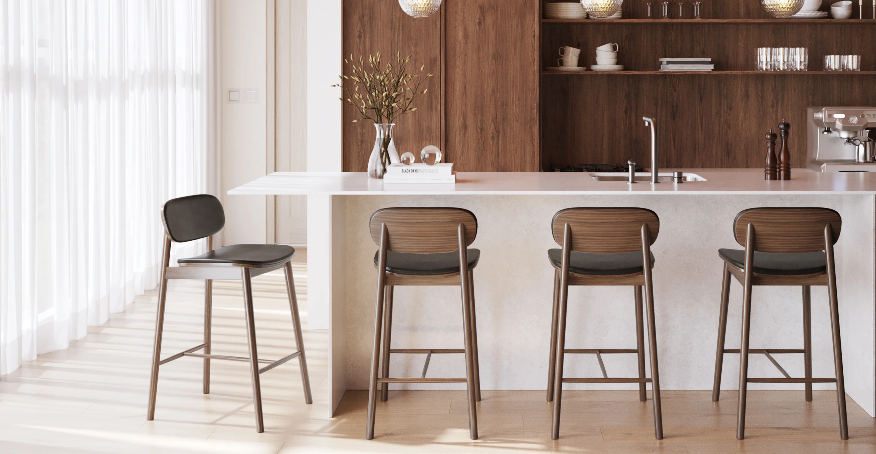Bonato Leather Counter Stool - Image 3