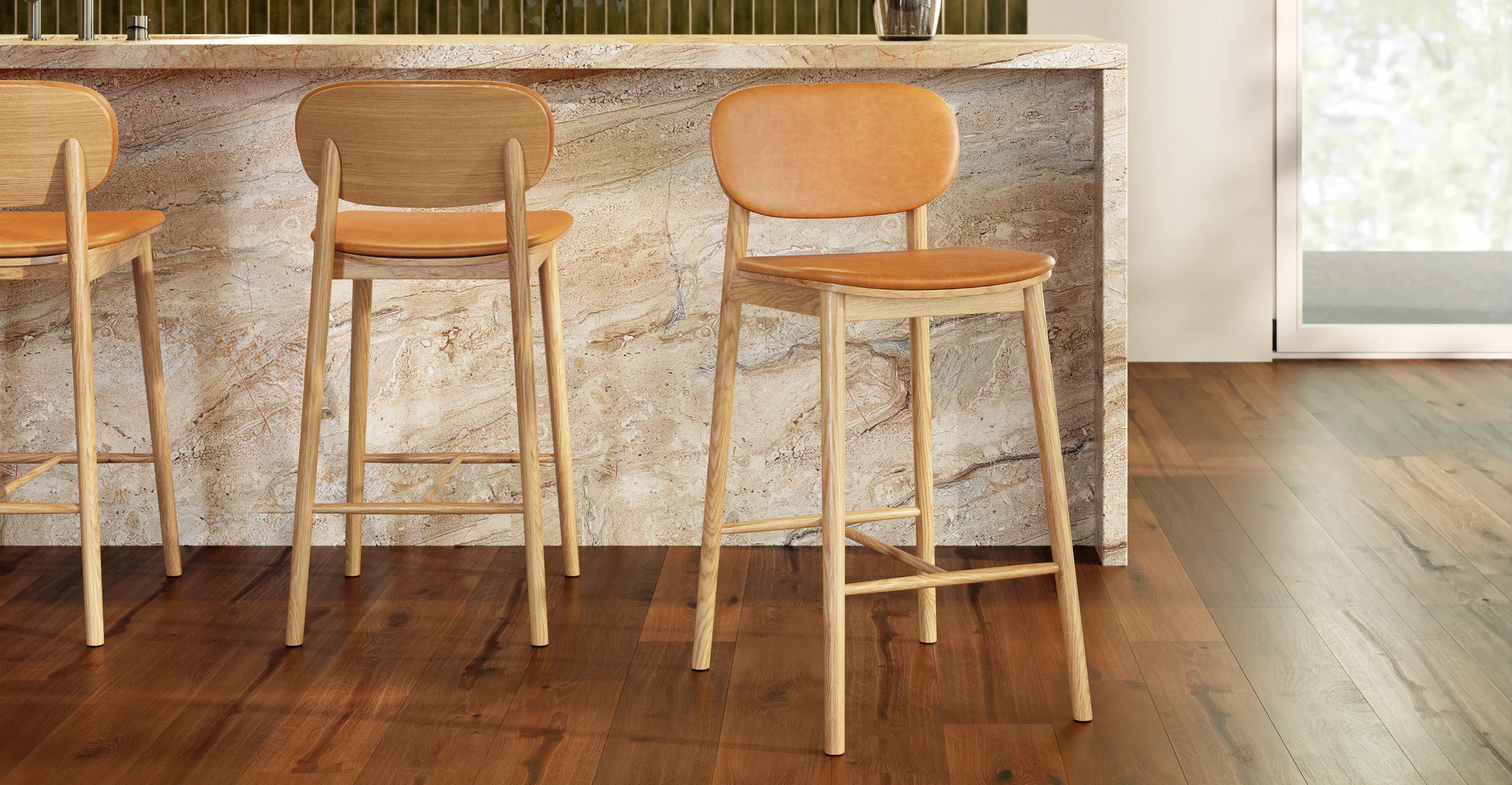 Bonato Leather Counter Stool - Image 38