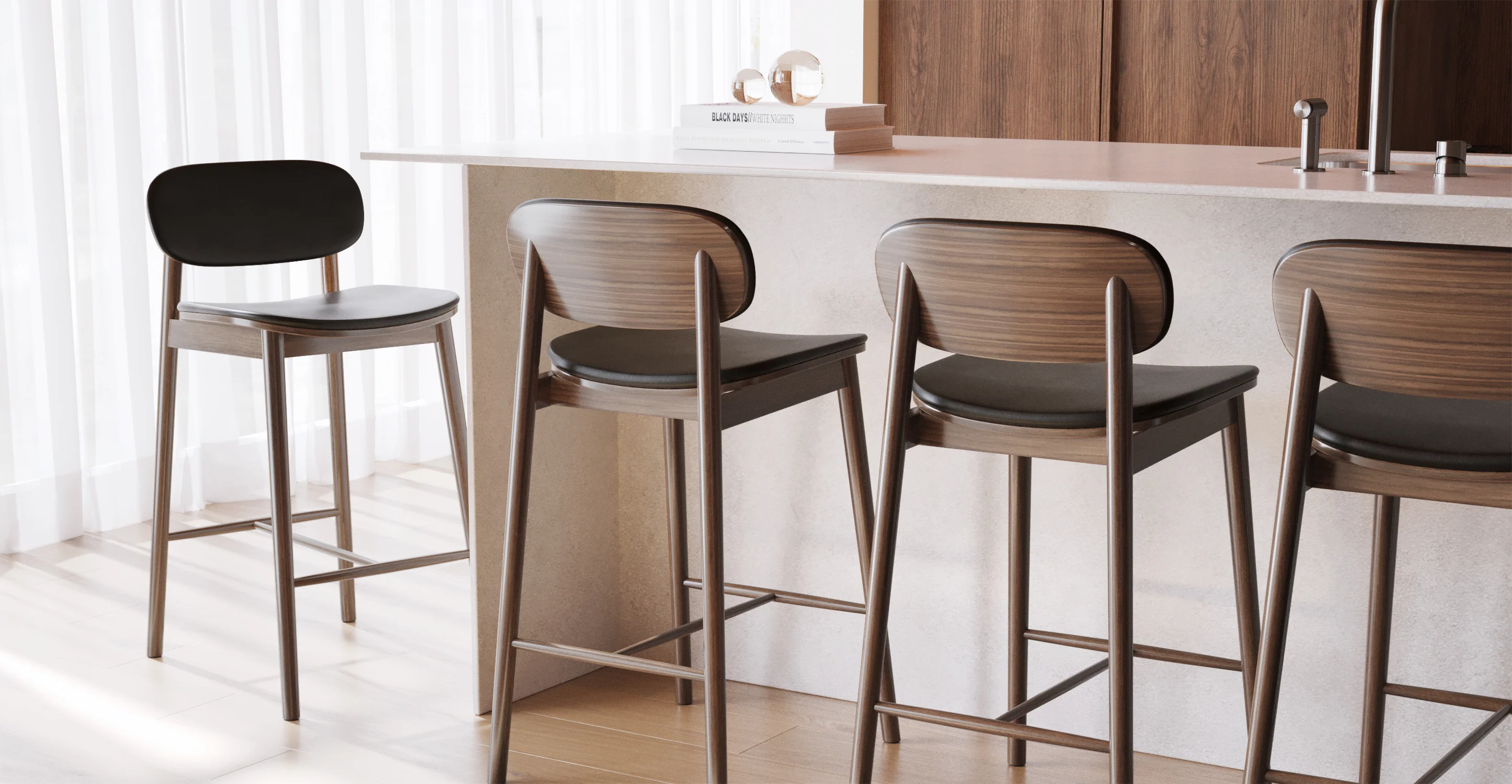 Bonato Leather Counter Stool - Image 4