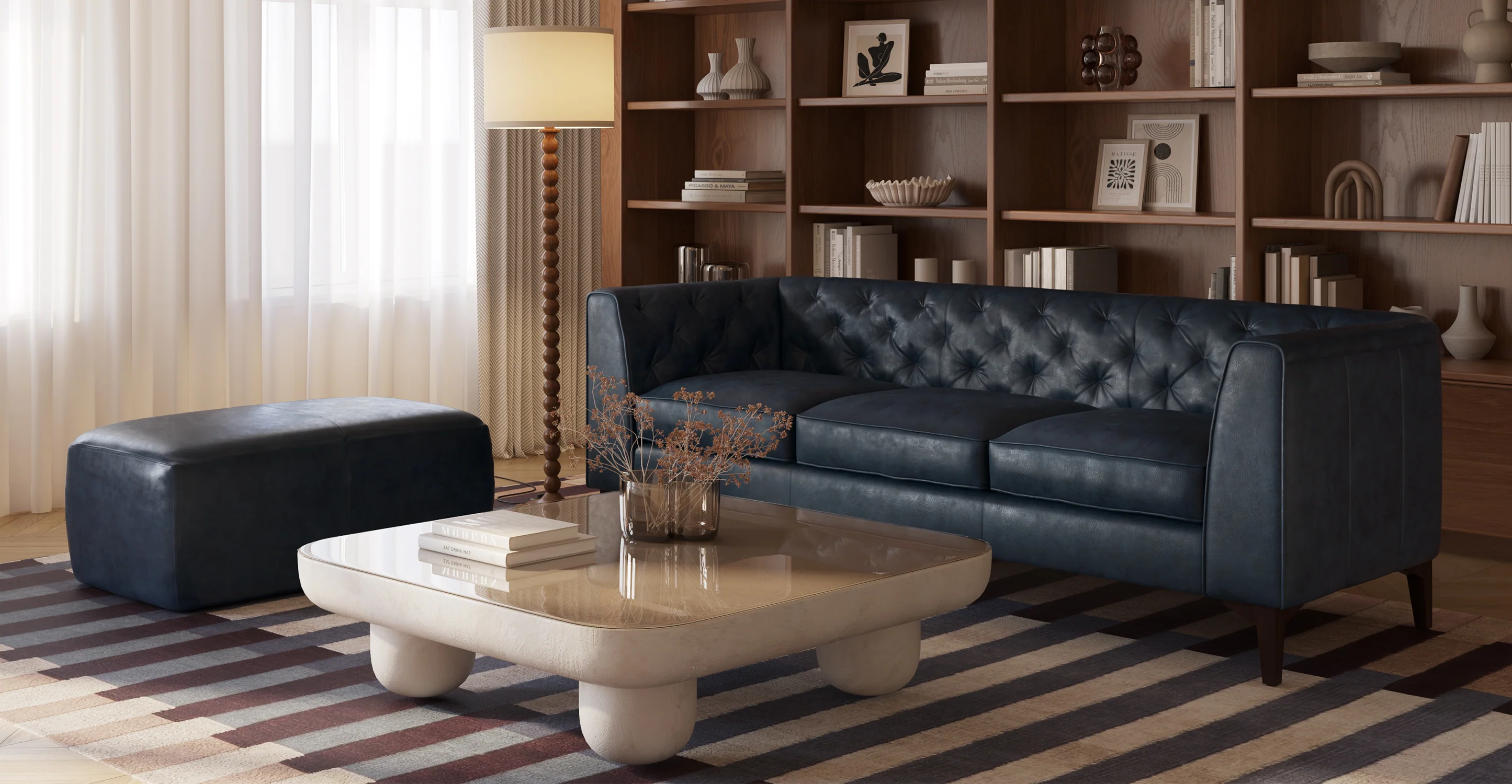 Denver Leather Ottoman - Image 22