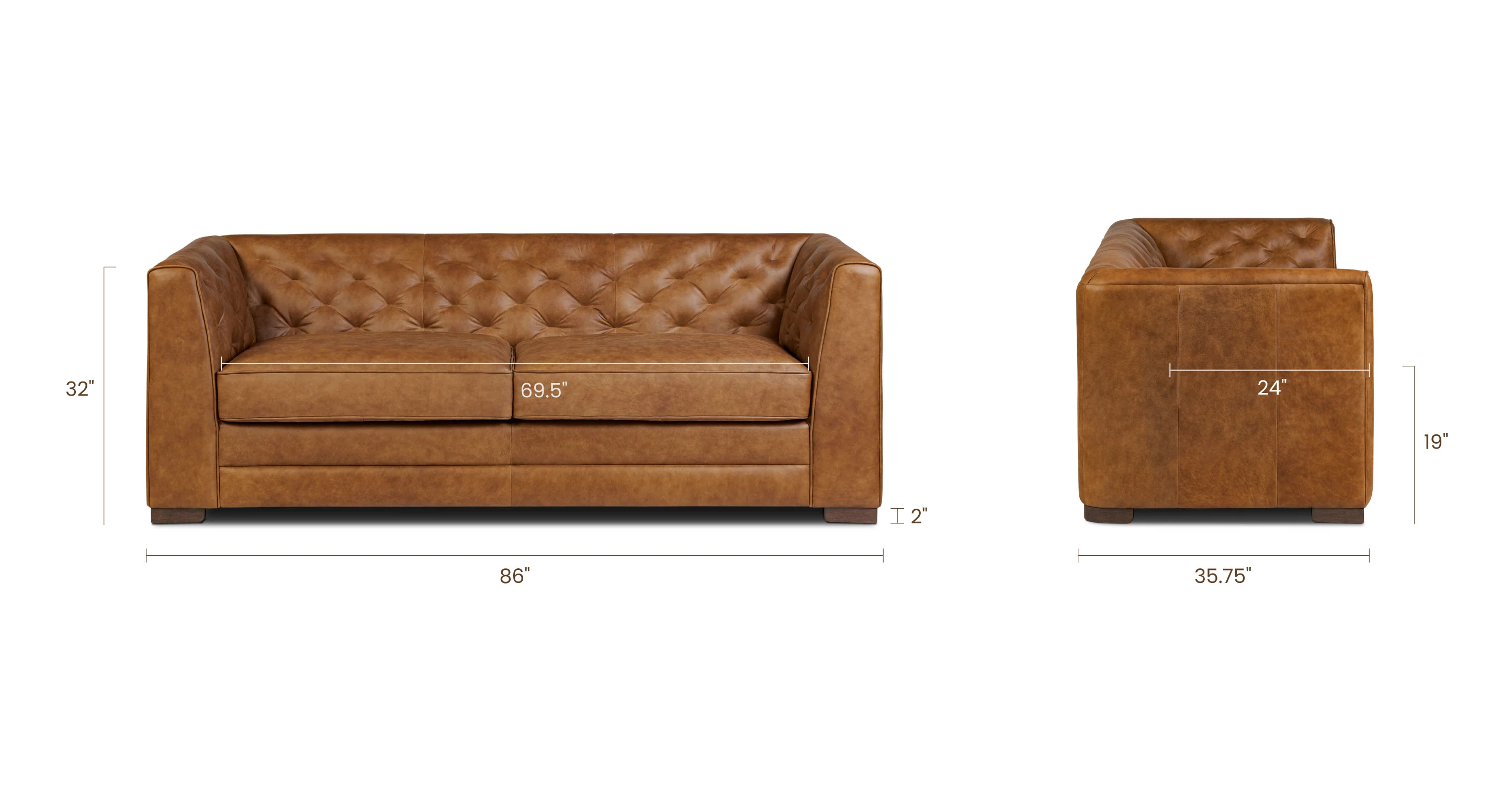 Essex 86" Leather Pull-Out Convertible Sleeper Sofa - Image 11