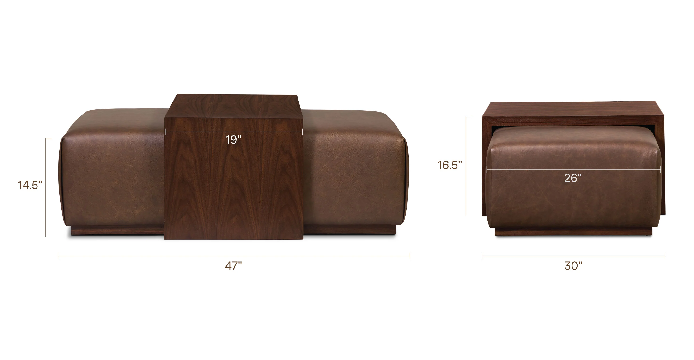 Jarmo Leather Ottoman with Walnut Table - Image 45