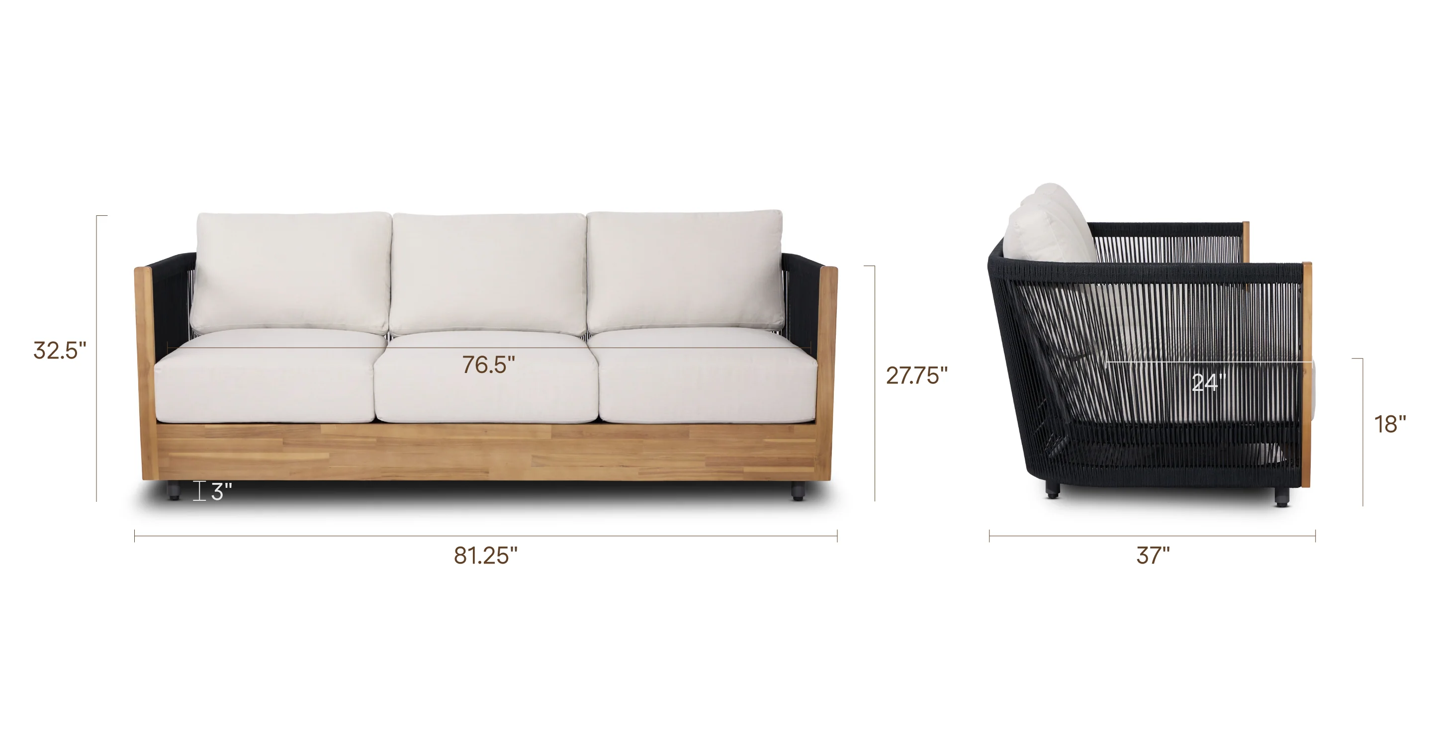 Lucca 81" Outdoor Sofa - Image 16