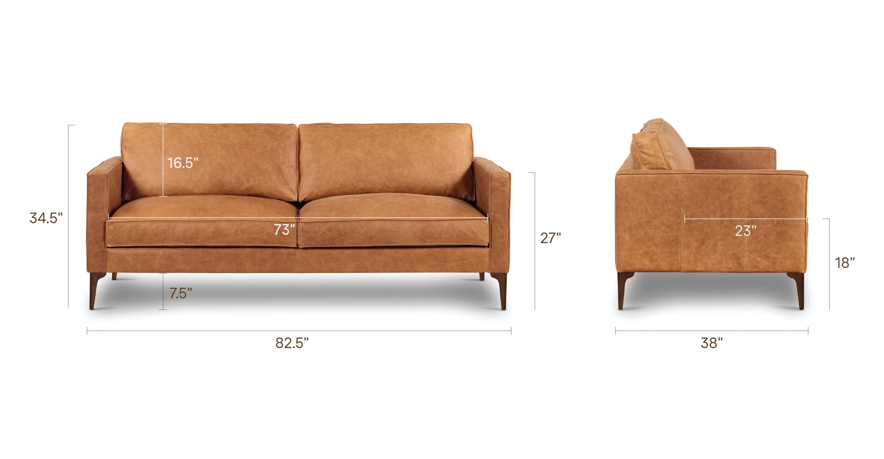 Mateo Leather Sofa - Image 23