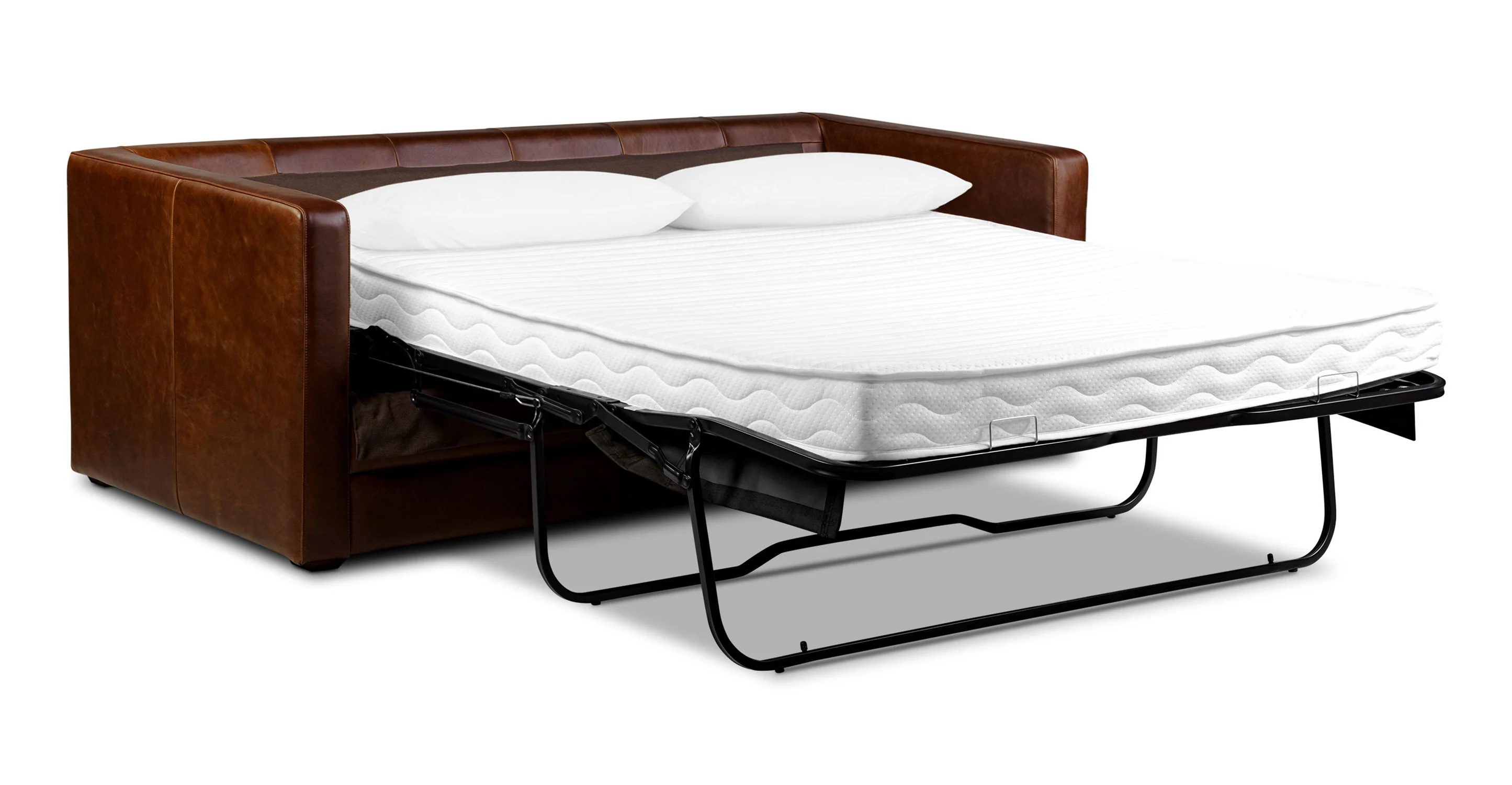 Napa 82" Leather Pull-Out Convertible Sleeper Sofa - Image 50
