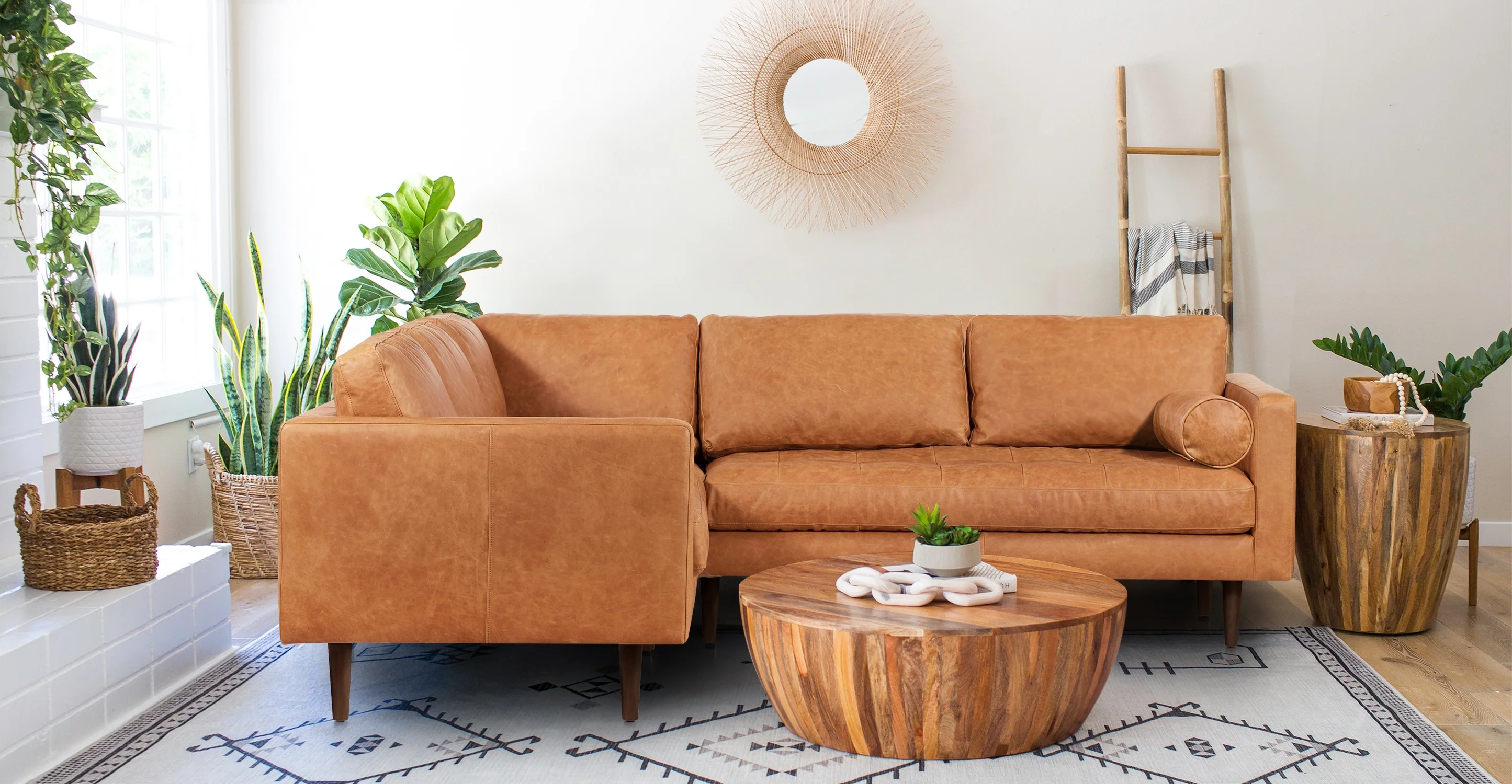 Napa Leather Corner Sectional Sofa - Image 4