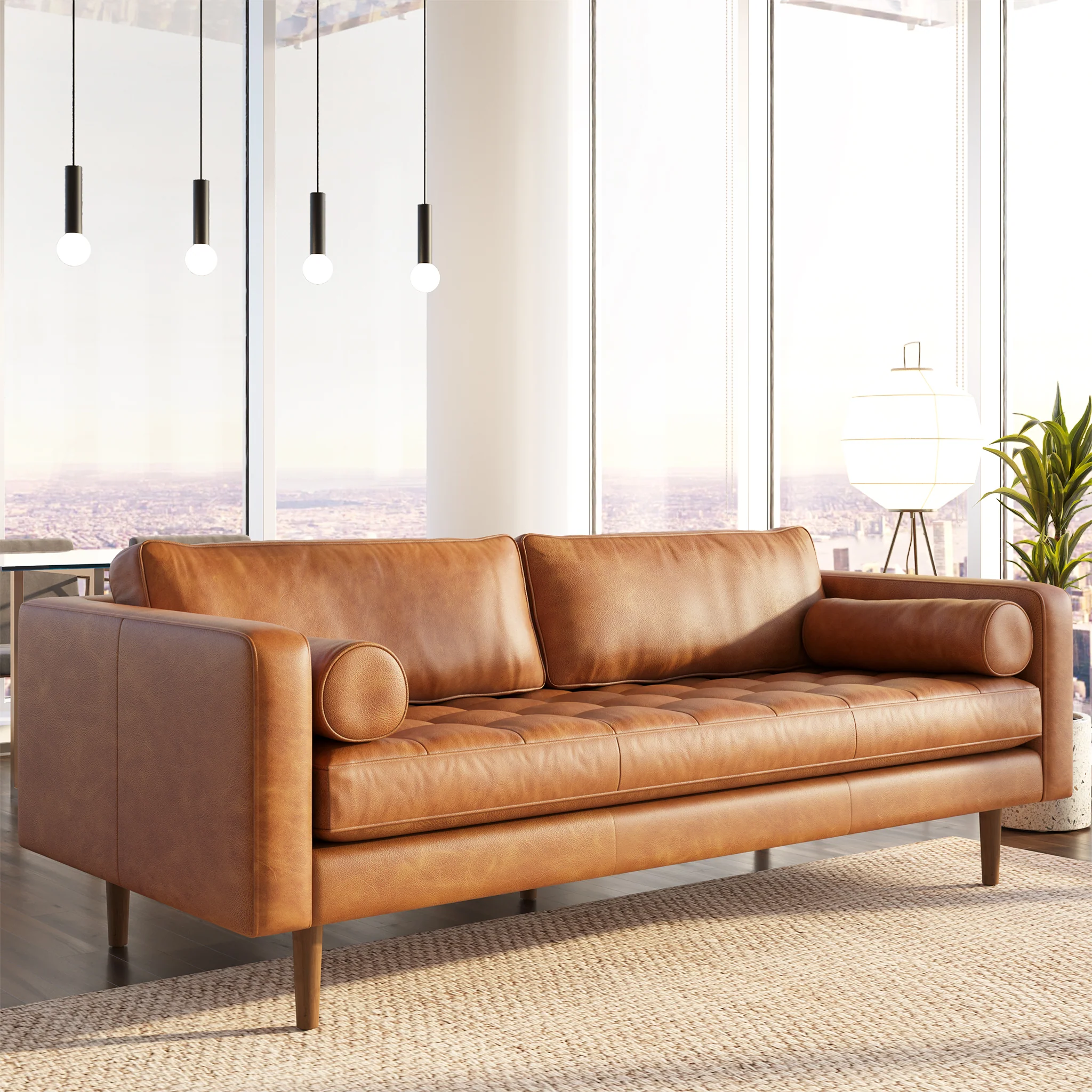 Napa Leather Sofa 88.5” - Image 13