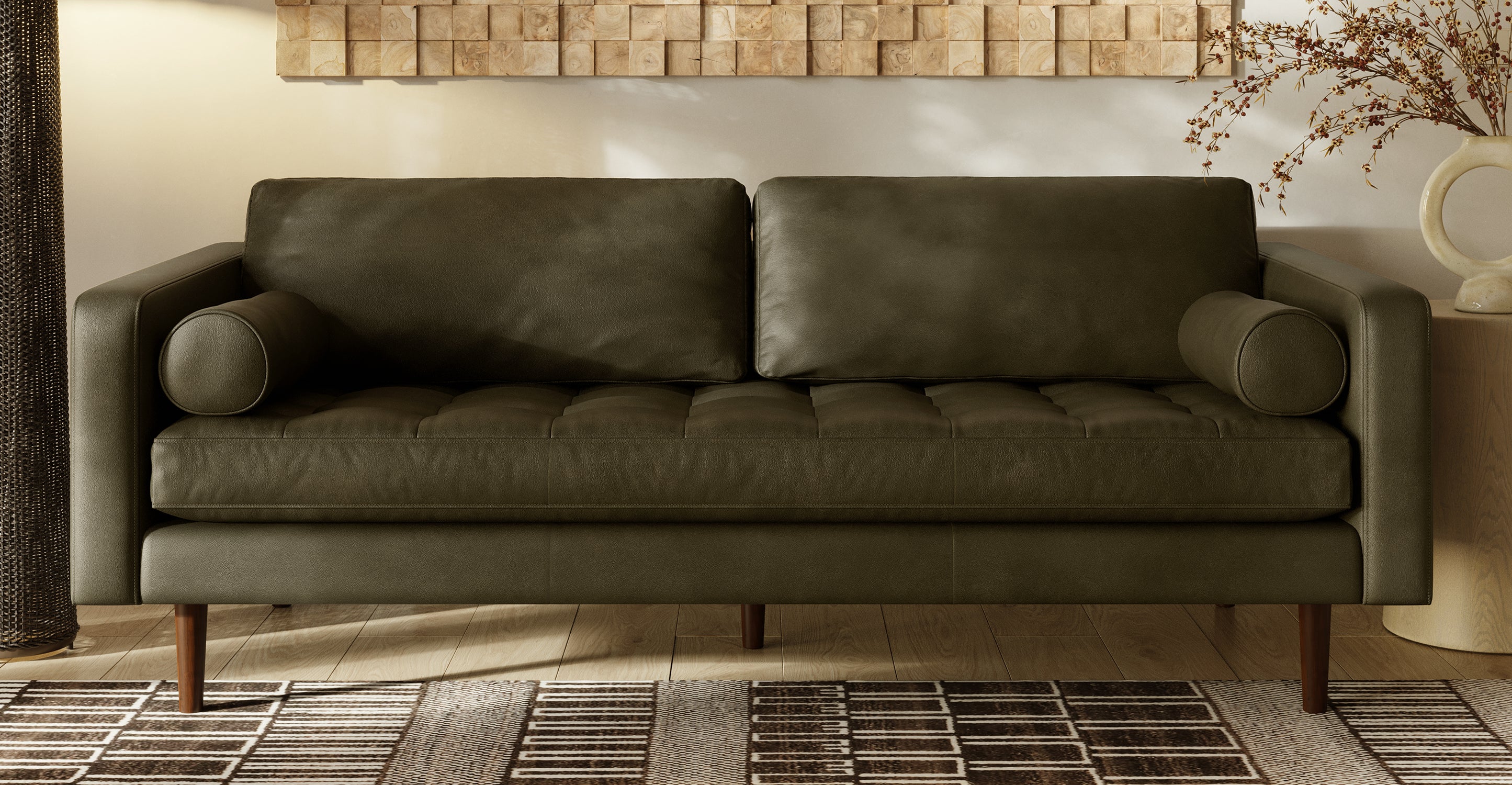 Napa Leather Sofa 88.5” - Image 94