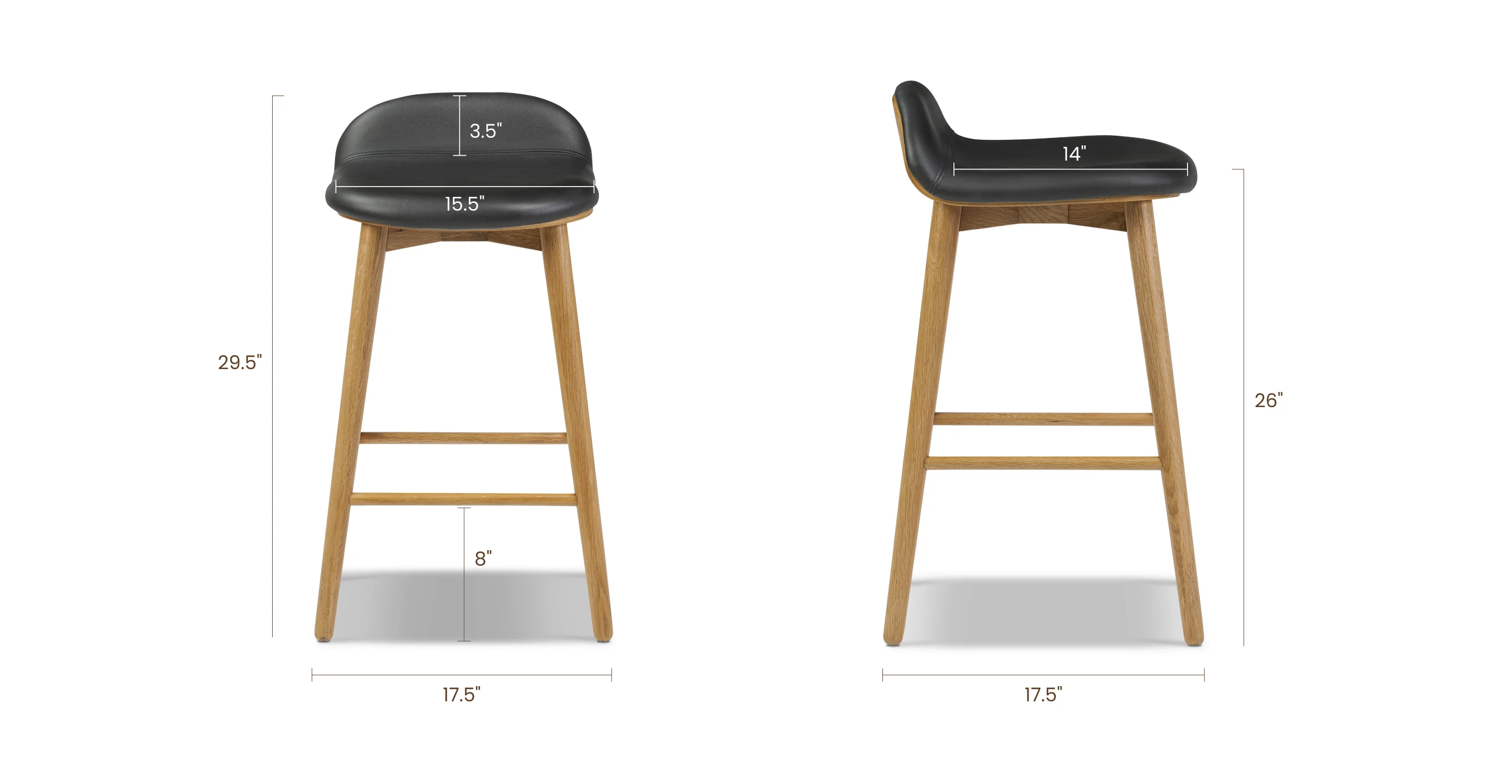 Notello Leather Counter Stool - Image 23