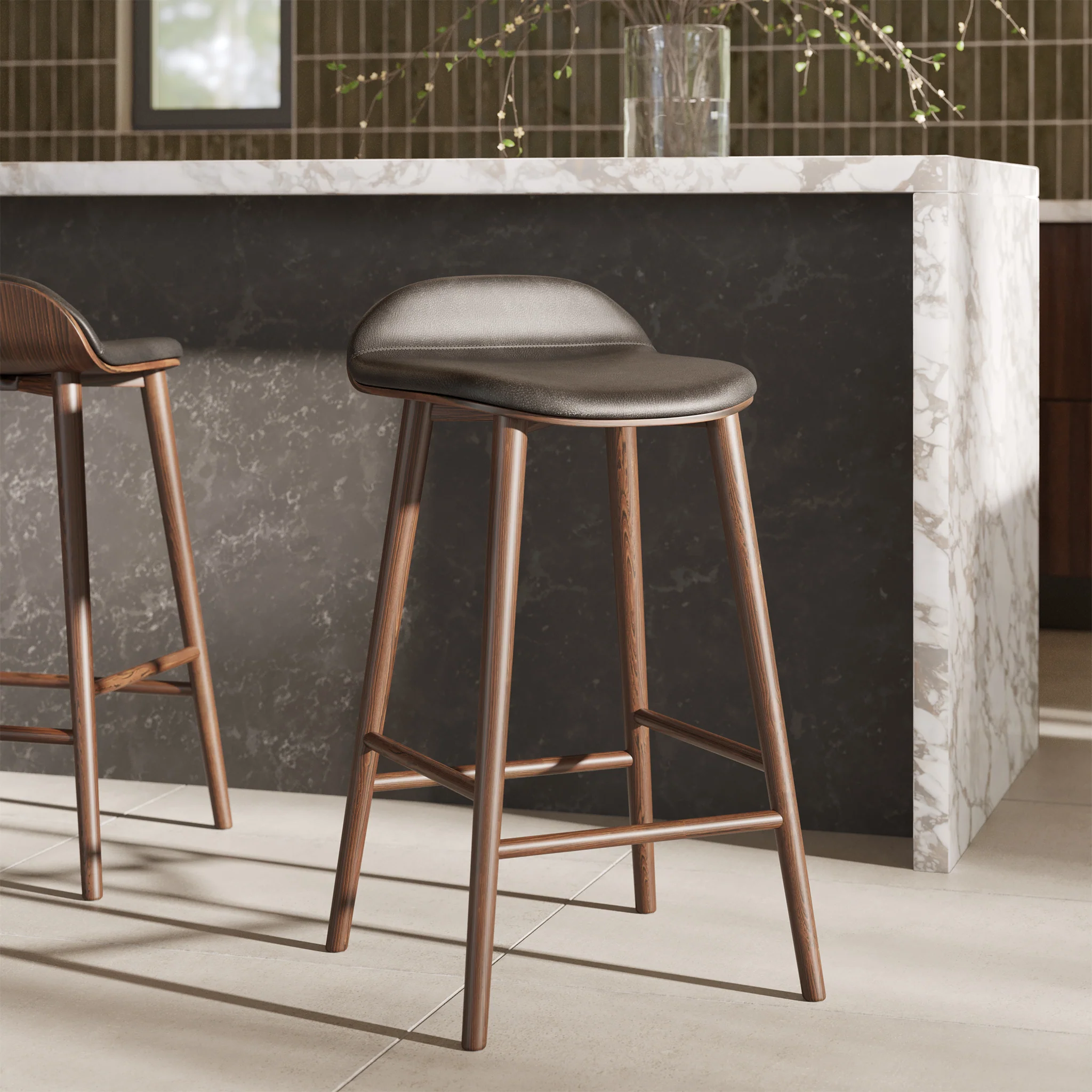 Notello Leather Counter Stool - Image 29