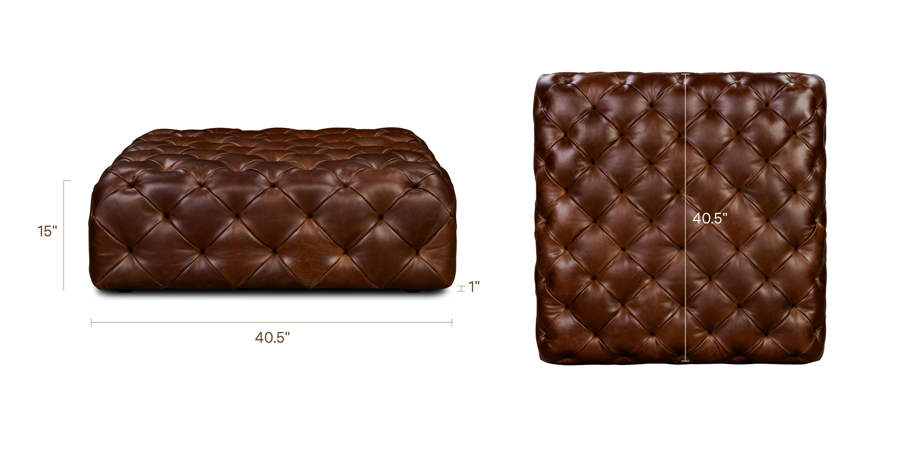 Turin Leather Ottoman - Image 16
