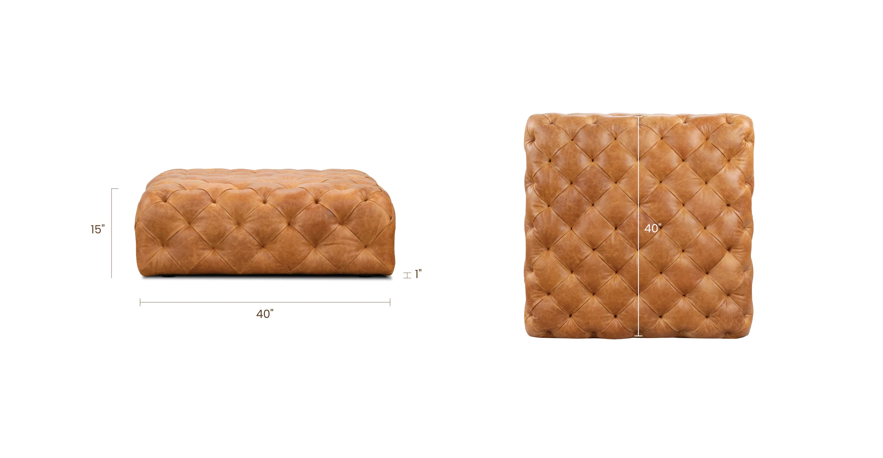 Turin Leather Ottoman - Image 31