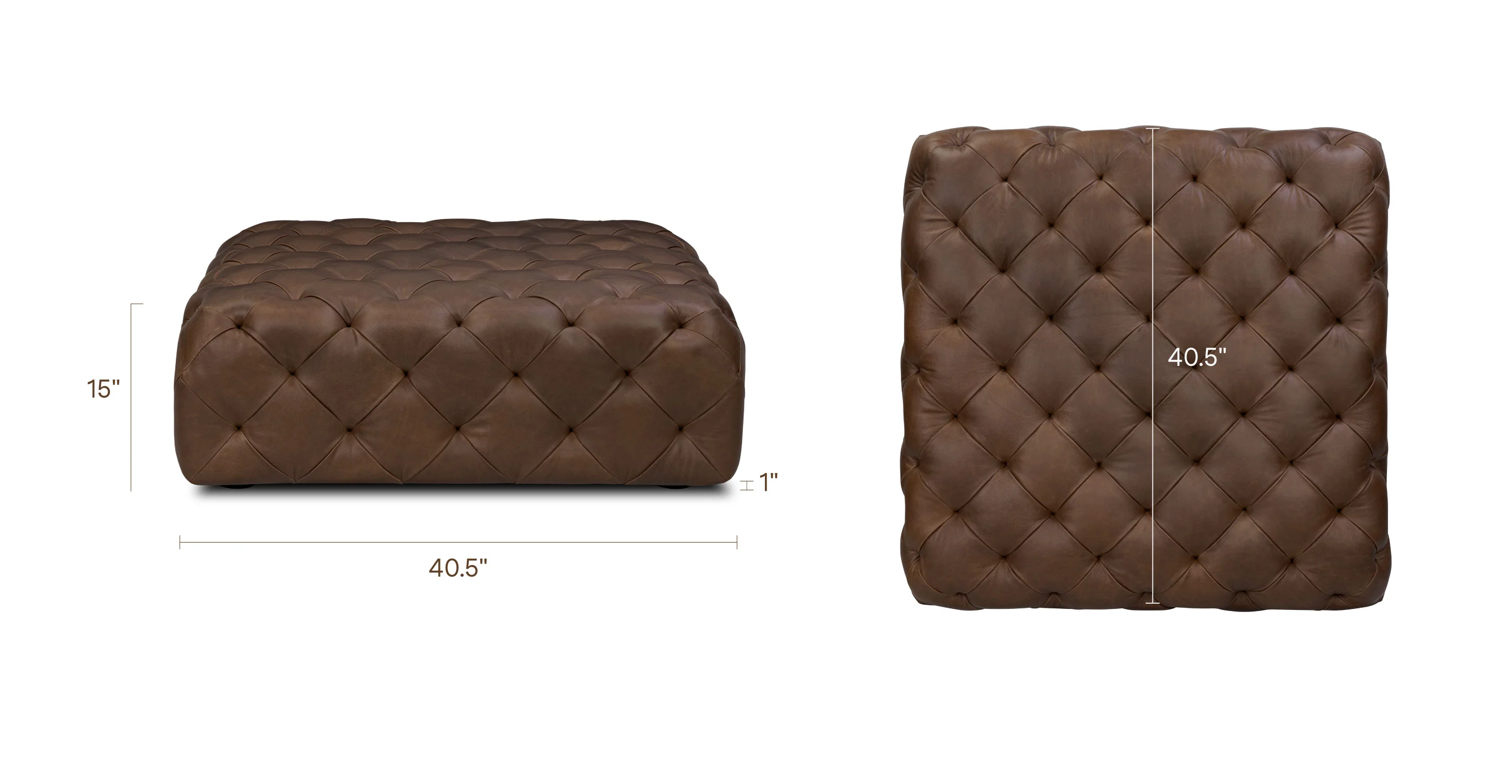 Turin Leather Ottoman - Image 46